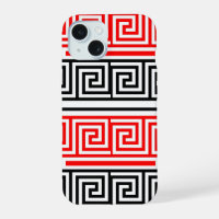 Rood Wit Zwart Grieks Sleutel Fret Patroon Ontwerp