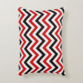 Rood, Wit, Zwart Groot Chevron ZigZag Patroon Accent Kussen (Voorkant(Verticaal))