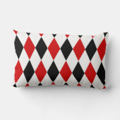Rood Wit Zwart Harlekijn Diamant Patroon Kussen (Achterkant)