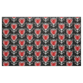 Rood wit zwart hartpatroon stof (Fat Quarter)