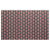 Rood wit zwart hartpatroon stof (Yard (91,4 cm))
