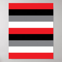 Rood wit zwart, horizontaal strepen patroon