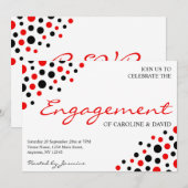 Rood Wit Zwart Informele Engagement Party Kaart (Voorkant / Achterkant)