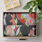 Rood Wit Zwart Japans Kimono Bloemen Decoupage Tissuepapier (Geschenk)