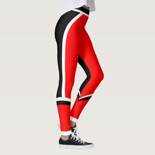 Rood Wit Zwart (jouw naam) Leggings (Rechts)