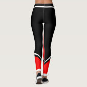 Rood Wit Zwart (jouw naam) Leggings (Achterkant)