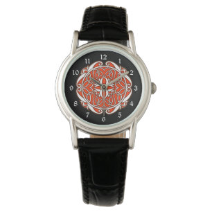 Rood Wit Zwart Keltisch Kruis Horloge