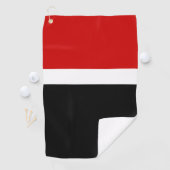 Rood Wit Zwart Kleur Block Style Design Golfhanddoek (Insitu)