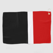 Rood Wit Zwart Kleur Block Style Design Golfhanddoek (Horizontaal)