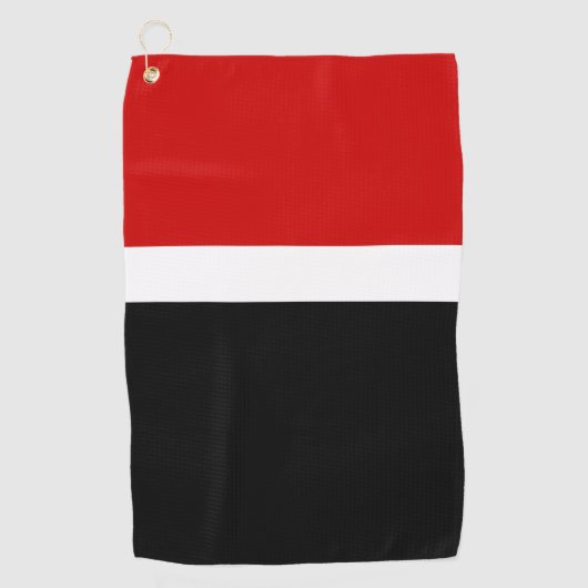 Rood Wit Zwart Kleur Block Style Design Golfhanddoek (Voorkant)