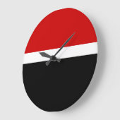 Rood Wit Zwart Kleur Block Style Design Grote Klok (Hoek)