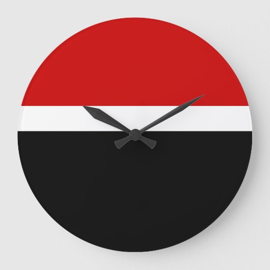 Rood Wit Zwart Kleur Block Style Design Grote Klok (Voorkant)