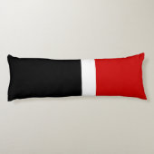 Rood Wit Zwart Kleur Block Style Design Lichaamskussen (Achterkant)