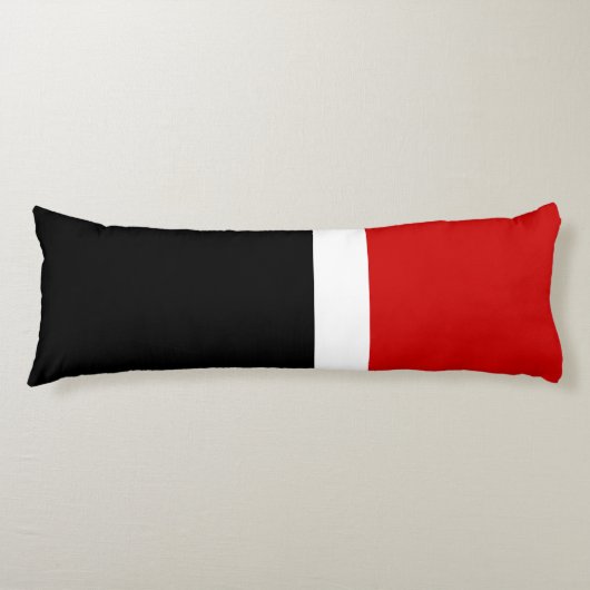Rood Wit Zwart Kleur Block Style Design Lichaamskussen (Voorkant)
