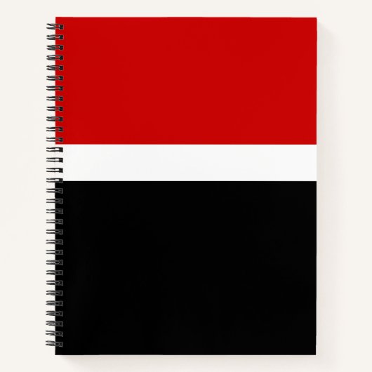 Rood Wit Zwart Kleur Block Style Design Notitieboek (Voorkant)