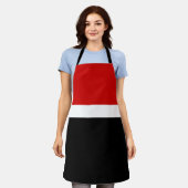 Rood Wit Zwart Kleur Block Style Design Schort (Gedragen)