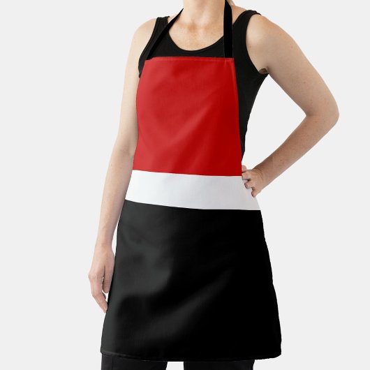 Rood Wit Zwart Kleur Block Style Design Schort