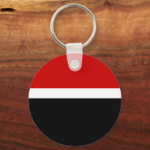 Rood Wit Zwart Kleur Block Style Design Sleutelhanger (Achterkant)