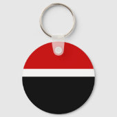 Rood Wit Zwart Kleur Block Style Design Sleutelhanger (Achterkant)