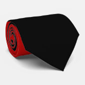 Rood Wit Zwart Kleur Block Style Design Stropdas (Opgerold)