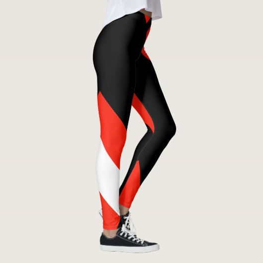 Rood Wit & Zwart Kleurblok 4Anissa Leggings (Rechts)