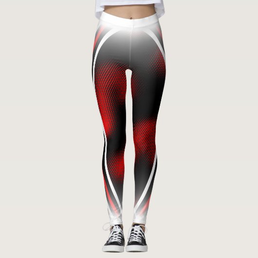 rood + wit + zwart leggings (Voorkant)