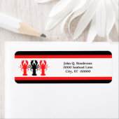 Rood Wit Zwart Lobster Crawfish Retouradres Etiket (Insitu)