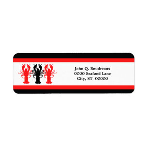 Rood Wit Zwart Lobster Crawfish Retouradres Etiket