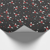 Rood wit zwart Mistletoe Stars feestelijke kerst Cadeaupapier (Hoek)
