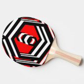 Rood Wit Zwart Modern 4Robin Tafeltennisbatje (Zijkant)