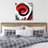 Rood, Wit & Zwart Modern Abstract Canvas Afdruk (Insitu (Slaapkamer))