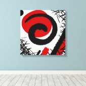 Rood, Wit & Zwart Modern Abstract Canvas Afdruk (Insitu (Houten vloer))