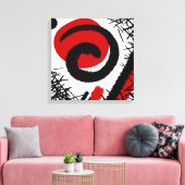 Rood, Wit & Zwart Modern Abstract Canvas Afdruk (Insitu (Woonkamer))