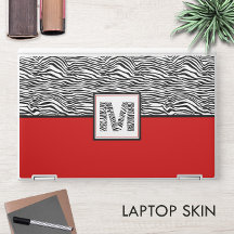 Rood Wit Zwart Oerwoud Print 🦓 Zebra Monogram