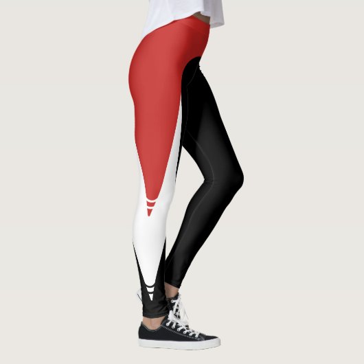 Rood/Wit/Zwart Patroon Leggings 3 (Rechts)