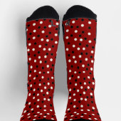 Rood, Wit & Zwart Poke a Dot Design Sokken (Top)