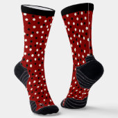 Rood, Wit & Zwart Poke a Dot Design Sokken (Gebogen)