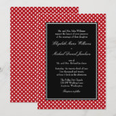 Rood Wit Zwart Polka Dot Bruiloft Uitnodigingen (Voorkant / Achterkant)