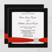 Rood Wit Zwart Rood Zwart Zwart Trouwen Kaart (Voorkant / Achterkant)