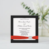 Rood Wit Zwart Rood Zwart Zwart Trouwen Kaart (Staand voorkant)