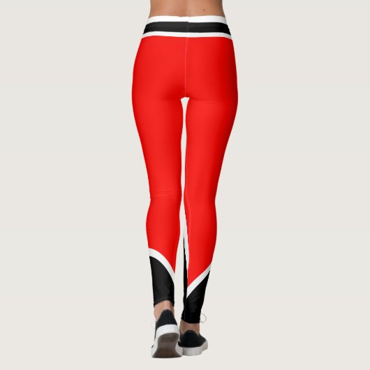Rood Wit Zwart Squad Leggings (Achterkant)