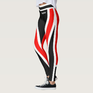 Rood Wit Zwart Squad Leggings