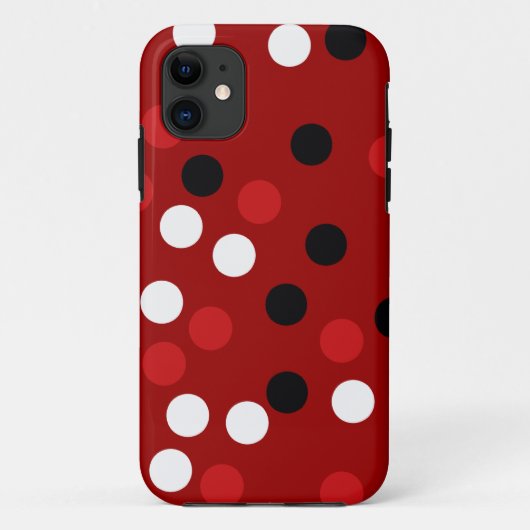 rood wit zwart stip patroon Case-Mate iPhone case (Achterkant)