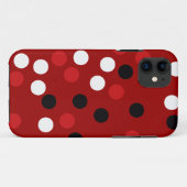 rood wit zwart stip patroon Case-Mate iPhone case (Achterkant (horizontaal))