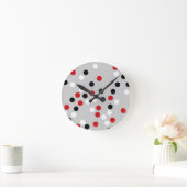 rood wit zwart stip patroon ronde klok (Huis)