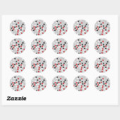 rood wit zwart stip patroon ronde sticker (Vel)