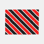 Rood Wit Zwart Strepen Fleece Deken (Voorkant (Horizontaal))