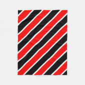Rood Wit Zwart Strepen Fleece Deken (Voorkant)