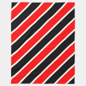 Rood Wit Zwart Strepen Fleece Deken (Voorkant)