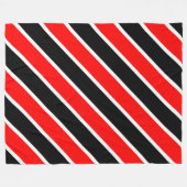Rood Wit Zwart Strepen Fleece Deken (Voorkant (Horizontaal))